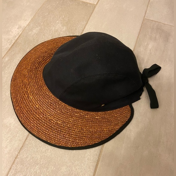 NWT Helen Kaminski Raffia Miki Sun Hat Bronze & Black ONE SIZE - Picture 1 of 5